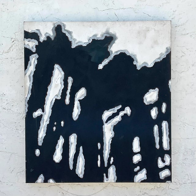 Wood Vintage Boho Abstract Oil Painting on Canvas For Sale - Image 7 of 7