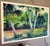 Artistic landscape painting depicting tropical palm trees and dense foliage in a vibrant, impressionistic style. The...