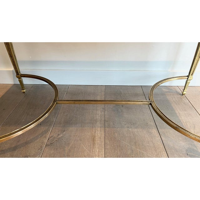 1940s Bronze coffee table with black Portor marble top in the style of Maison Jansen For Sale - Image 9 of 12