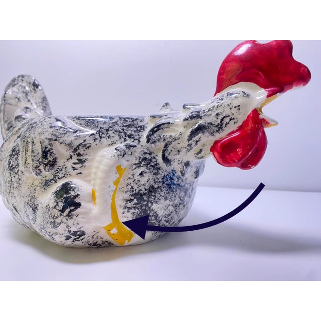 Antique White Ceramic Rooster Teapot, Made in 1963 For Sale - Image 4 of 9