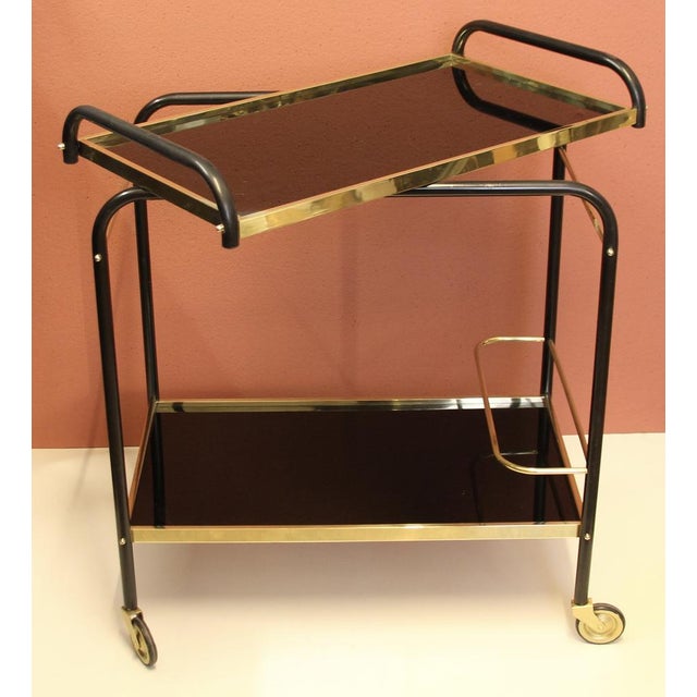 Metal Vintage French Art Deco Bar Trolley, 1940s For Sale - Image 7 of 14