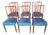 Mid-Century Dining Chairs in Teal Blue Velour by Greaves & Thomas, 1960s, Set of 6 For Sale