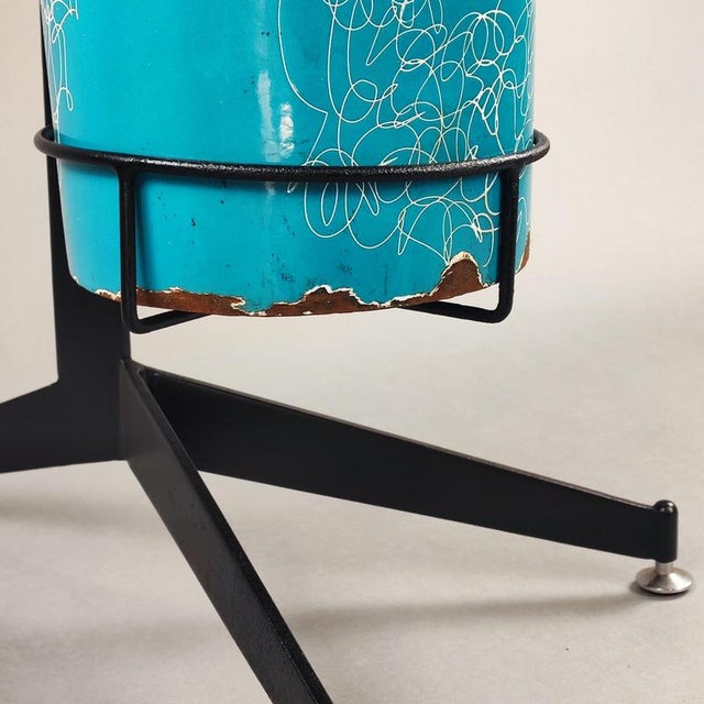 Metal Enamelled Umbrella Stand by Silva Poggibonsi, 1950s For Sale - Image 7 of 8