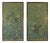 W24"* H53", Emerald Green Peacock Peony 2-Panel Chinoiserie Wallpaper Panels, No Frame, Tea Paper For Sale