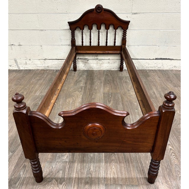This is a beautiful antique Victorian walnut daybed or youth bed dating to the late 19th century. Features an ornate...