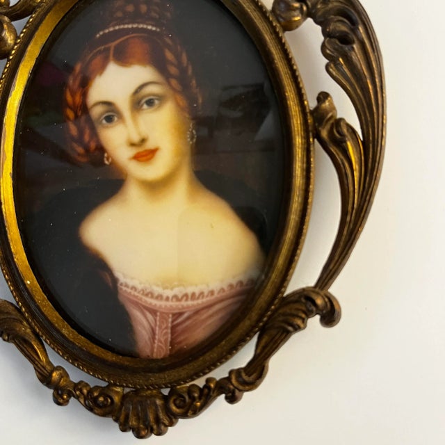 Vintage Italian Miniature Portrait For Sale In New York - Image 6 of 8