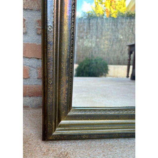 Large Early 20th Century French Mirror in Brass, 1940s For Sale - Image 14 of 18