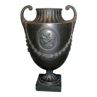 18th Century Wedgwood & Bentley Black Basalt Urn Vase 1770 For Sale