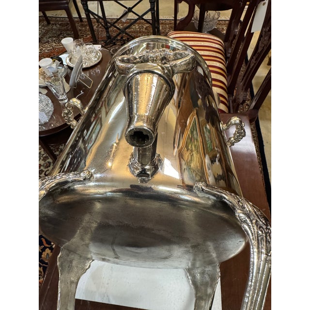 Vintage Silverplated Catering Coffee Urn With Lion Feet, Made in France For Sale - Image 12 of 14
