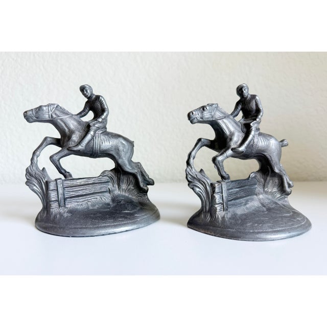 1920s Horse and Rider Equestrian Bookends - A Pair For Sale - Image 10 of 11