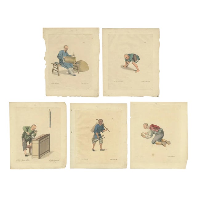 Dadley, Professions in China, 1810, Paper, Set of 5 For Sale