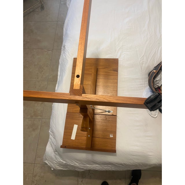 1980s Furbo Spottrup Style Mid-Century Danish Teak Rolling Adjustable Tray Table For Sale In Los Angeles - Image 6 of 11
