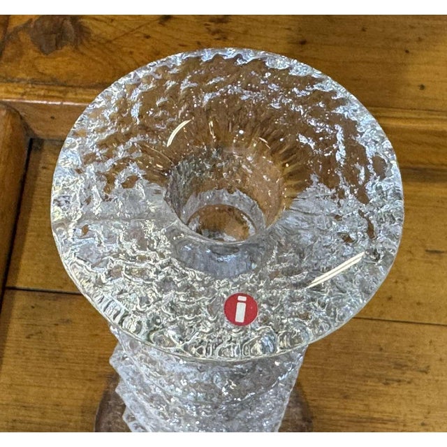 Set of 6 Festivo glass candlesticks from the 1960s designed by Timo Sarpaneva for Littala - 1 candlestick 22cm high 1...