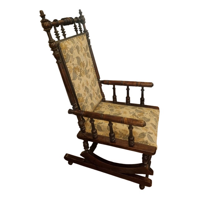19th Century Eclectic Rocking Chair with Springs For Sale