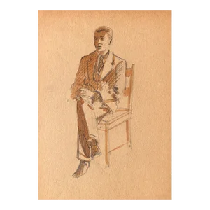 1930s Norman Kent Seated Man in Suit