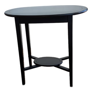 Black Oval High Occasional Wooden Table Unknown Maker For Sale