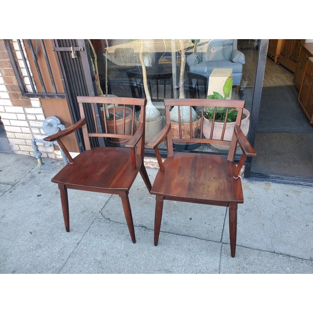 1950s Pair of Cherry Wood Chairs For Sale - Image 9 of 13