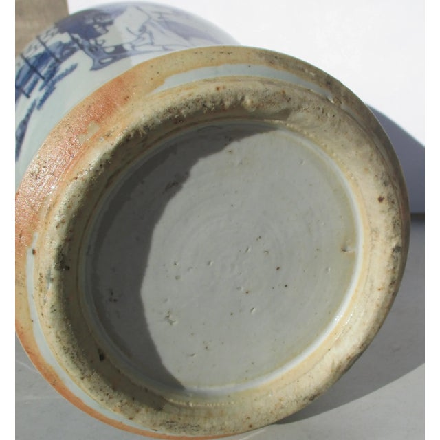 Blue Antique Chinese Kangxi Balaster Vase For Sale - Image 8 of 11