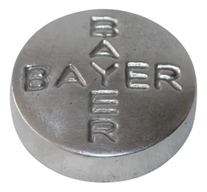 Aluminum Aspirin Paperweight from Bayer, 1990s