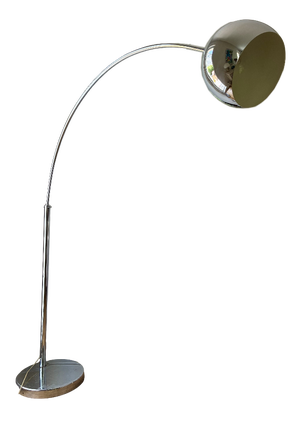 Large Arched Floor Lamp in Chromed Metal, 1970
