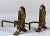 Large Arts & Crafts Hammered Iron and Brass Andirons - Pair For Sale - Image 4 of 10