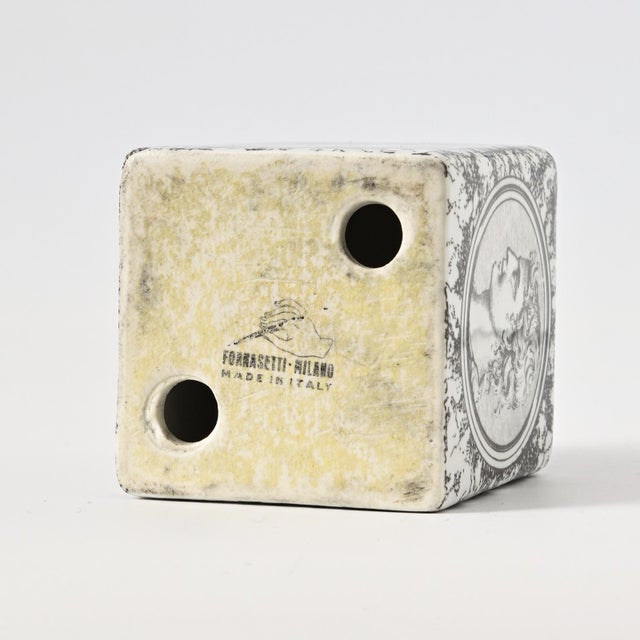 Porcelain Cube Cammei Paperweight by Piero Fornasetti, 1960s For Sale - Image 10 of 12