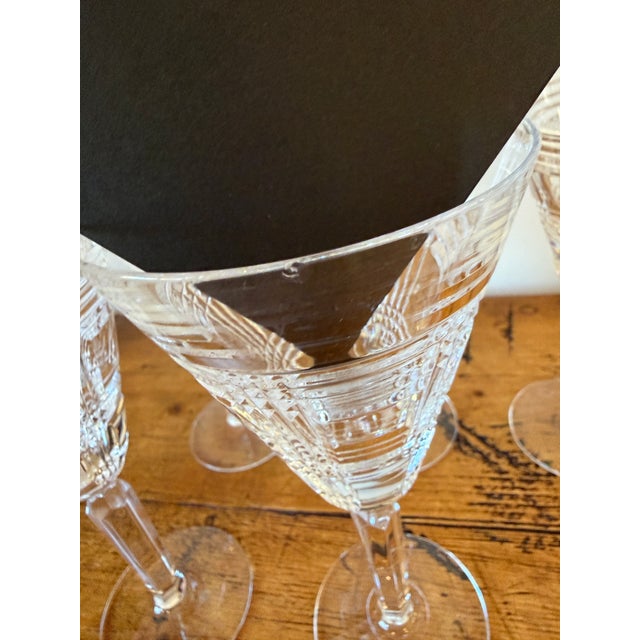 Glass Late 20th Century Ralph Lauren Glen Plaid Crystal White Wine Glasses - Set of 6 For Sale - Image 7 of 7