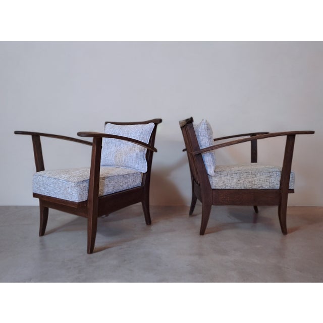 Uluv Oak Armchairs, Czech Mid-Century 1950s from Uluv Krásná Jizba, Set of 2 For Sale - Image 6 of 14