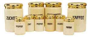 Vintage Ceramic Spice Jars, 1930s, Set of 10