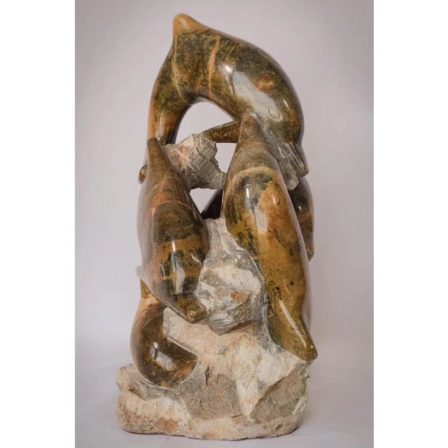 Marble Sculpture of Dolphins For Sale - Image 6 of 15