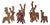 Sirio Pellegrini, Modern Deers Sculpture, 1960s, Terracotta, Set of 7 For Sale