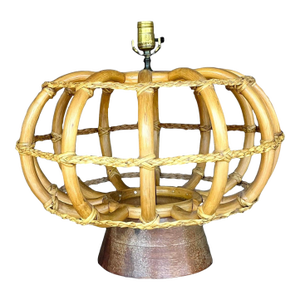 Vintage Coastal Bent Rattan Lamp