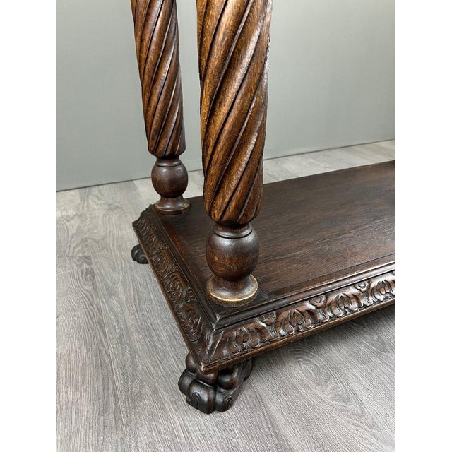 19th Century 19th Century Neo-Renaissance Carved and Polychrome Wooden Secretary Desk For Sale - Image 5 of 13