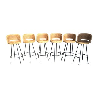 Mid-Century Tiki Bar Stools-Set of 6 For Sale