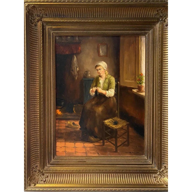 Oil on canvas sold with frame Total size with frame 48x58 cm Anne Marie Mulder was born in 1921. After secondary school...