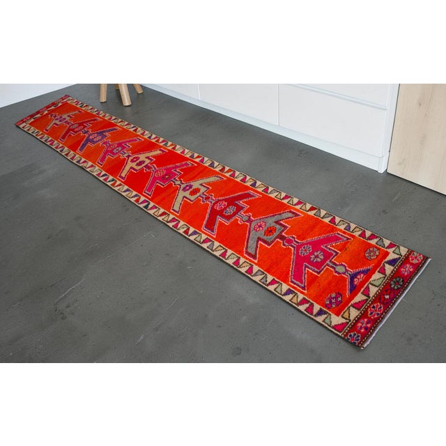 Woven in the 1960s for personal village use, this striking Southeastern Anatolian runner rug exemplifies the enduring...