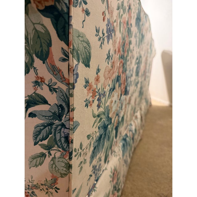 Rare Vintage Floral Couch With Trapunto Embroidery From 1990s For Sale - Image 16 of 16