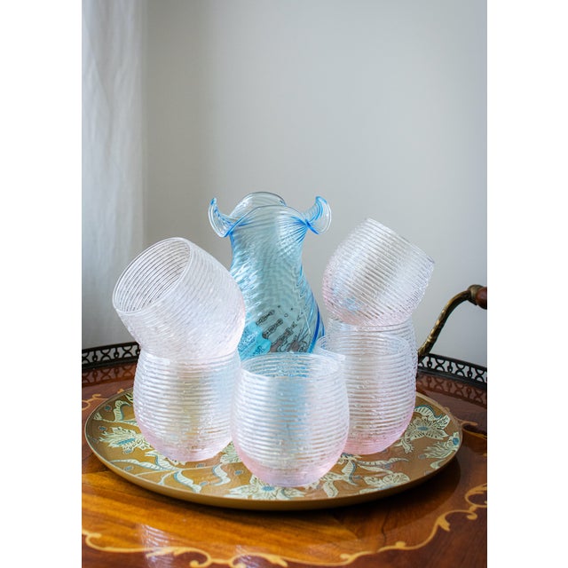 Glass Glasses by Mariana Iskra for Ribes Studio, Set of 7 For Sale - Image 7 of 7