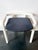 Vintage Modernist White Lacquered Wood Armchair with Dark Blue Upholstery, 1980s For Sale - Image 9 of 16