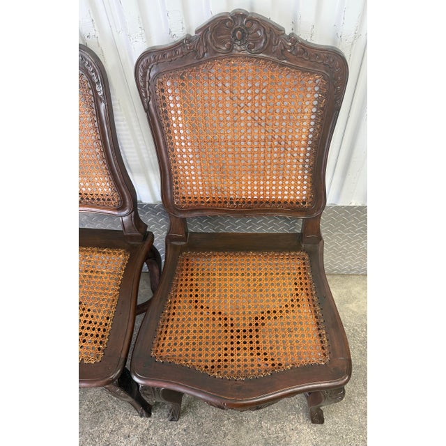 Early 20th Century Louis XV Hand Caned Chairs - Set of 2 For Sale - Image 10 of 12