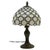 Vintage Table Lamp with White Stained Glass Shade in the style of Tiffany For Sale - Image 6 of 6