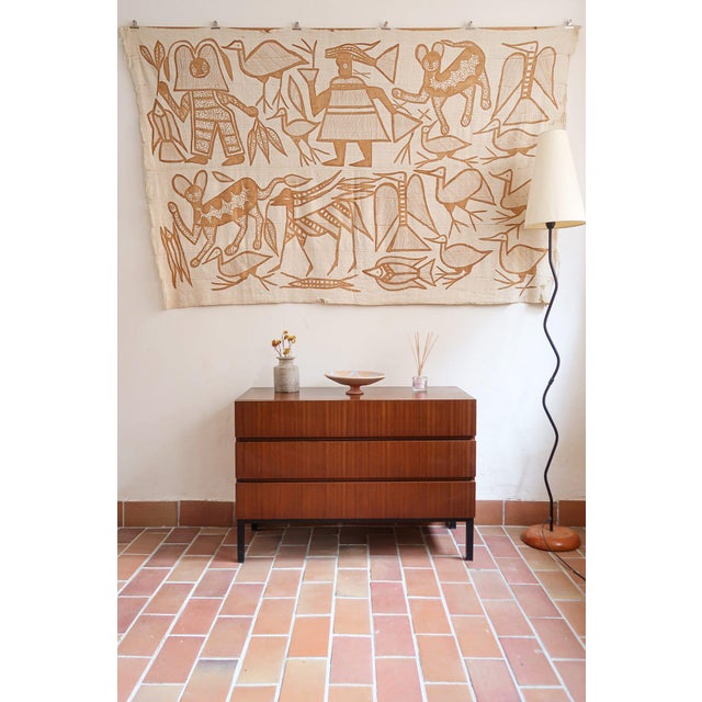 Teak Chest of 3 Drawers on Black Metal Base, 1960s For Sale - Image 10 of 12