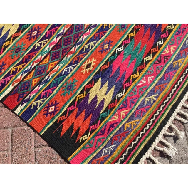 1960s Boho Chic Style Mini Kilim - 38" X 51" For Sale - Image 4 of 10