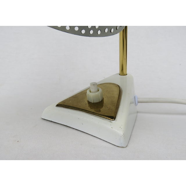 Brass, Green and White Bedside Lamps in the style of Matégot, 1950s, Set of 2 For Sale - Image 15 of 18