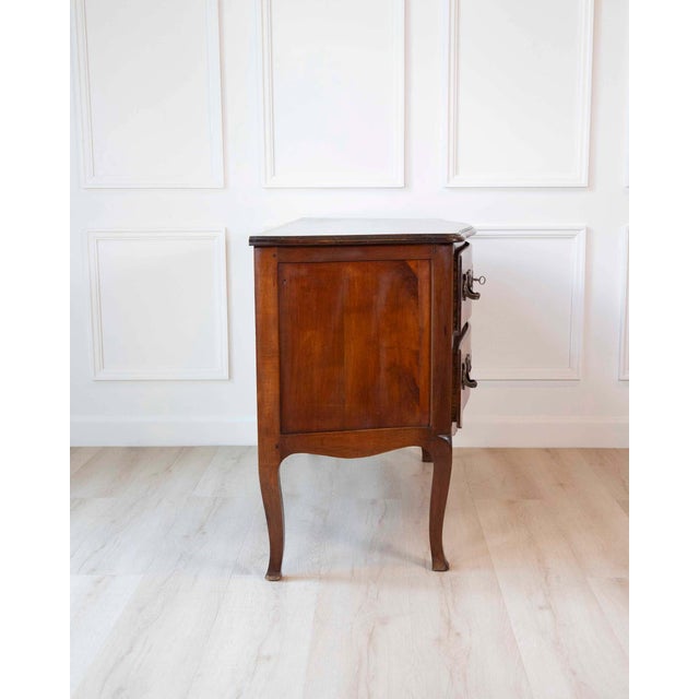 On Hold - Antique Louis XV Style Curved Walnut Commode For Sale - Image 9 of 10