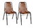 Set of Metal and Leather Chairs, 1960 For Sale