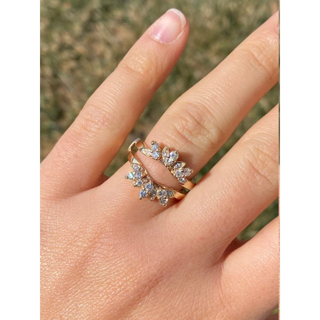 Metal The Love Jacket: Yellow Gold Jacket Style Band in Eyelash Style Motif For Sale - Image 7 of 9