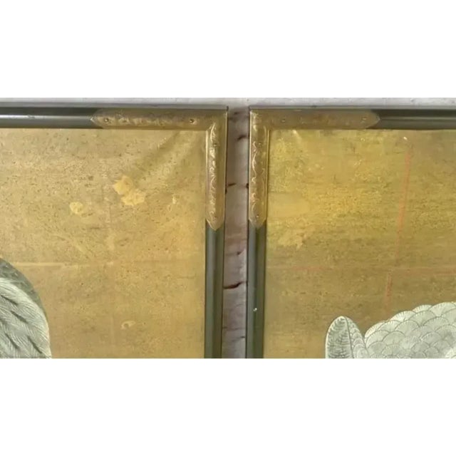 Japanese Falconry Watercolor Panels, Set of Three For Sale - Image 11 of 11