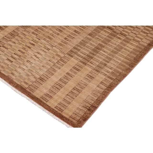 Contemporary Gabbeh Brown/Green Wool Rug - 9'11'' X 13'7'' For Sale - Image 4 of 10