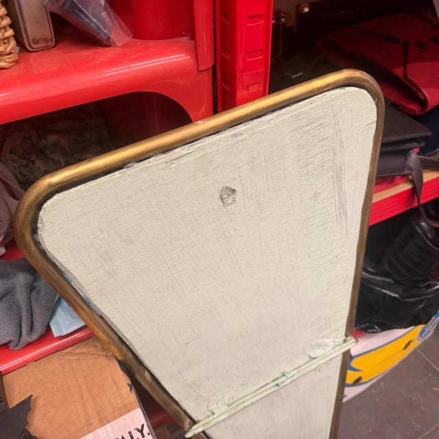 A 1960s Rare Gio Ponti Style Mid-Century Modern Brass Triangular Wall Mirror For Sale - Image 10 of 12